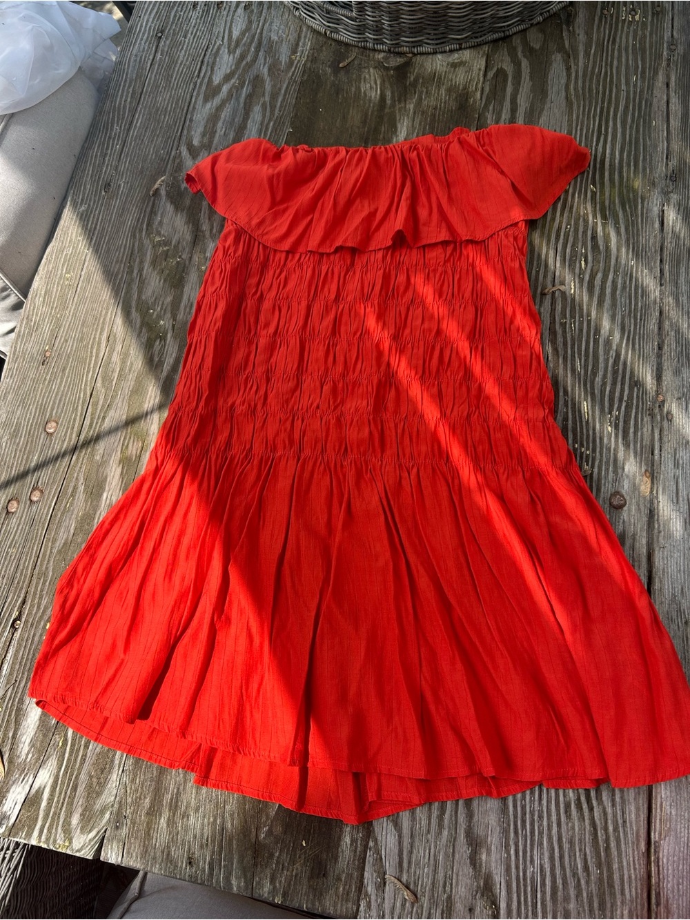Strapless Red Summer Dress - Unbranded